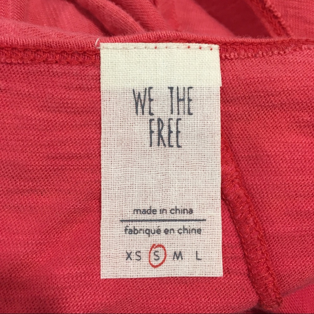 FREE PEOPLE RED CORALINE TEE - Picture 6 of 7