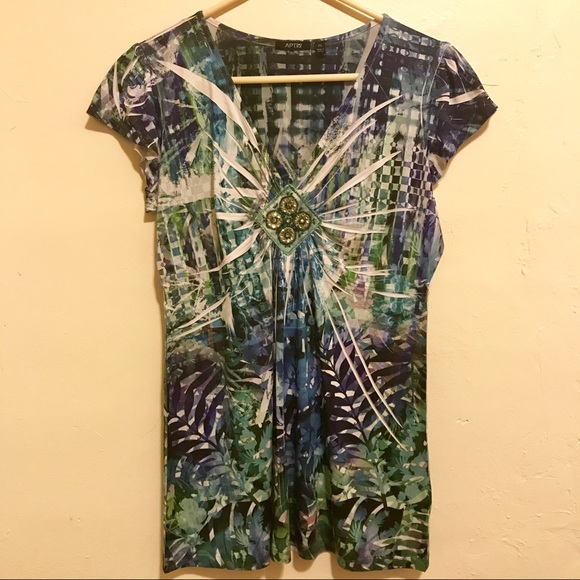 Apt. 9 Stretch V-Neck Embellished Top - Picture 3 of 7