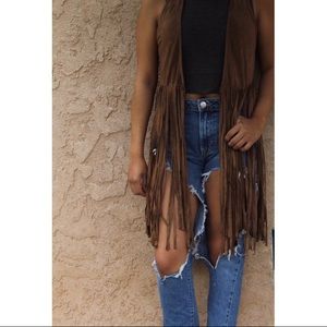 Abercrombie & Fitch suede fringe vest
