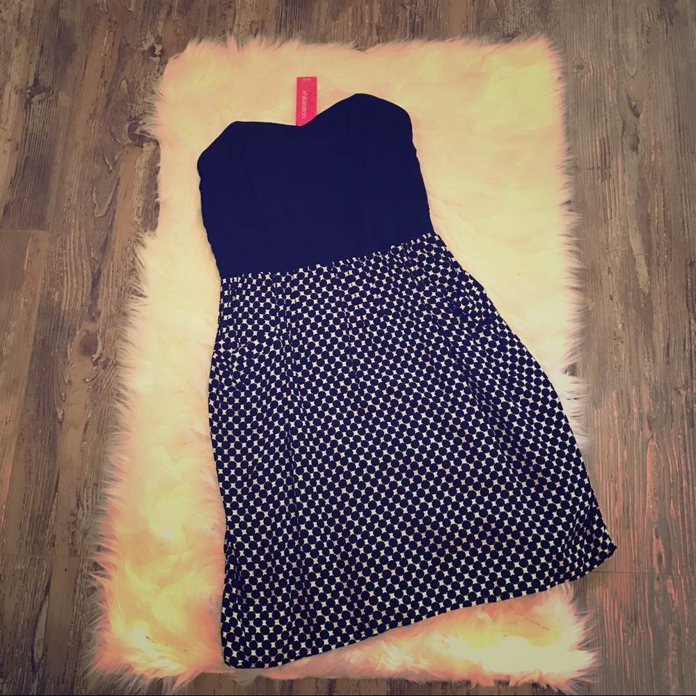 NEW WITH TAGS! Black/white Strapless Dress