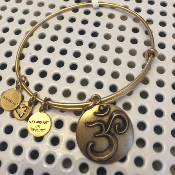 Alex & Ani OM lll gold tone expandable bracelet - Picture 2 of 2