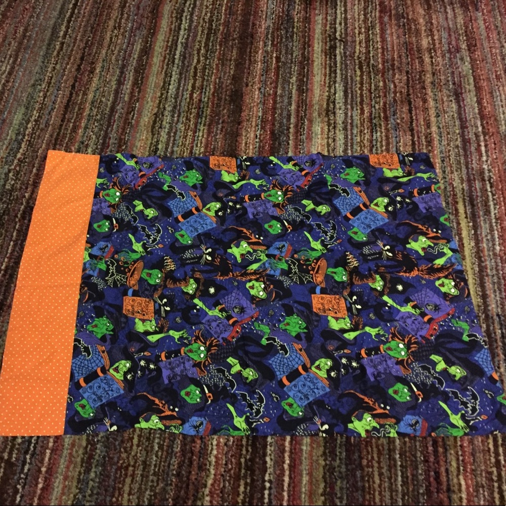 A glow-in-the-dark witch themed pillow case