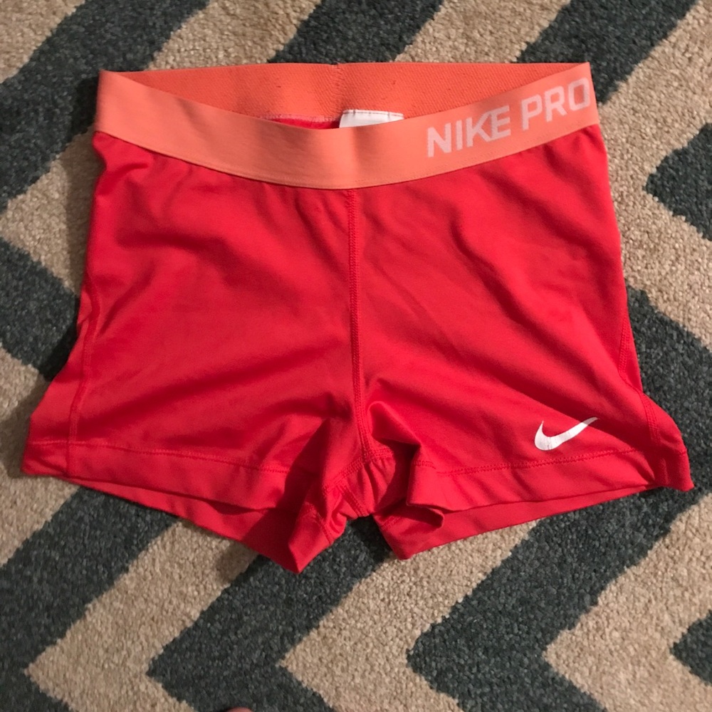 Nike Pro spandex compression shorts. Pink on pink.
