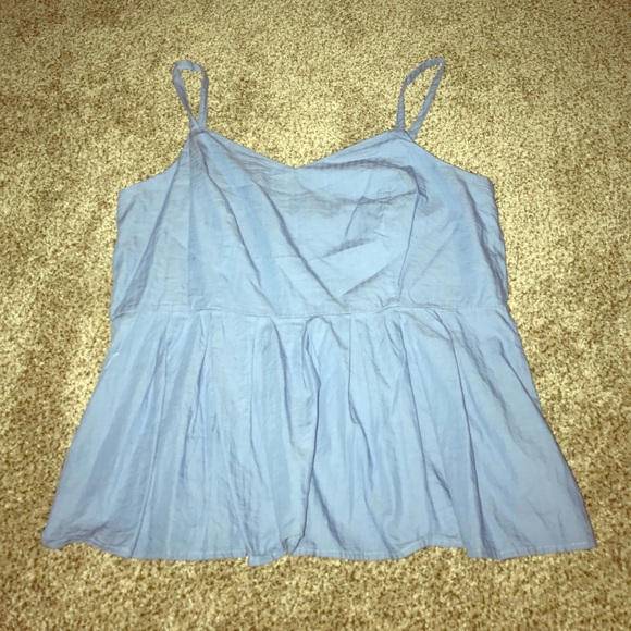 Forever 21 Tops - Forever 21 Plus Light Blue Sweetheart Peplum Top