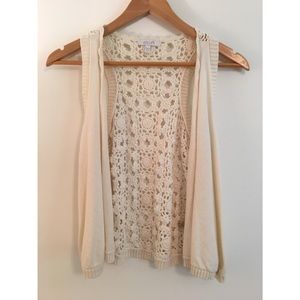 SOLD: White Cream Crochet Vest