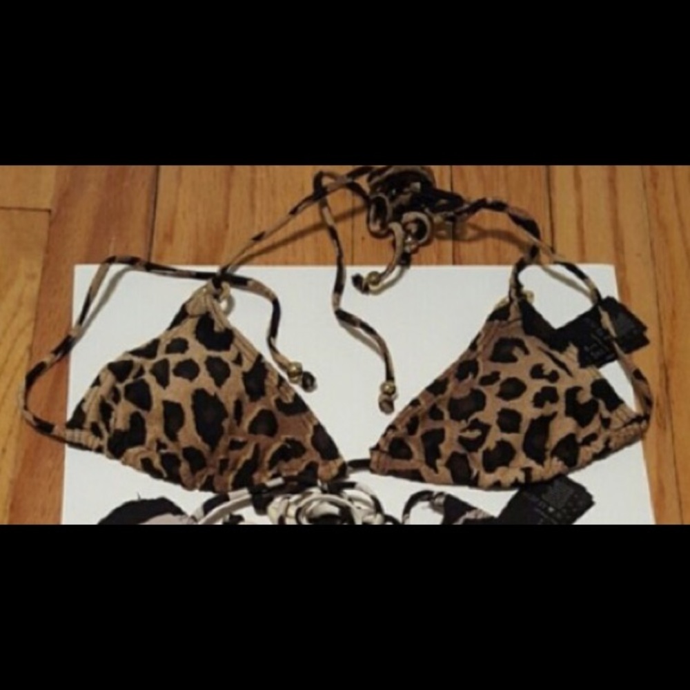 Leopard print h&m bikini top