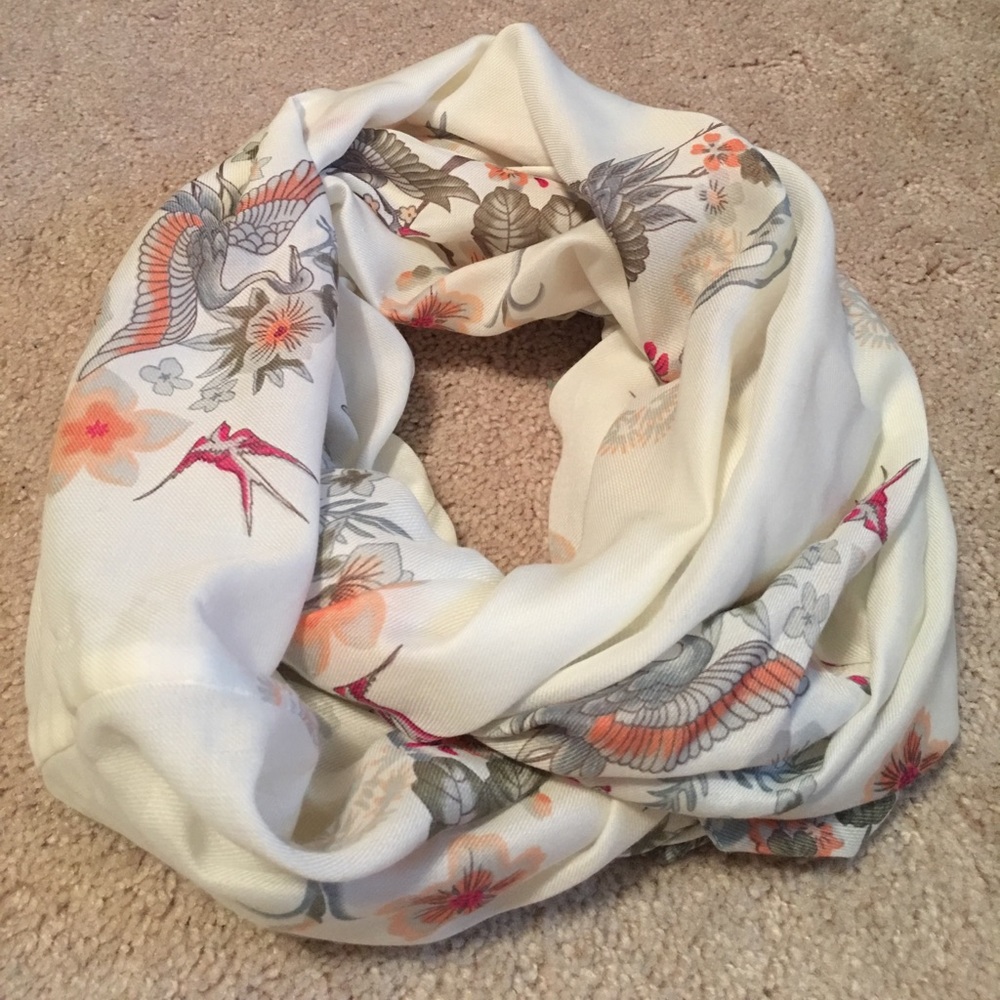 H&M bird print infinity scarf