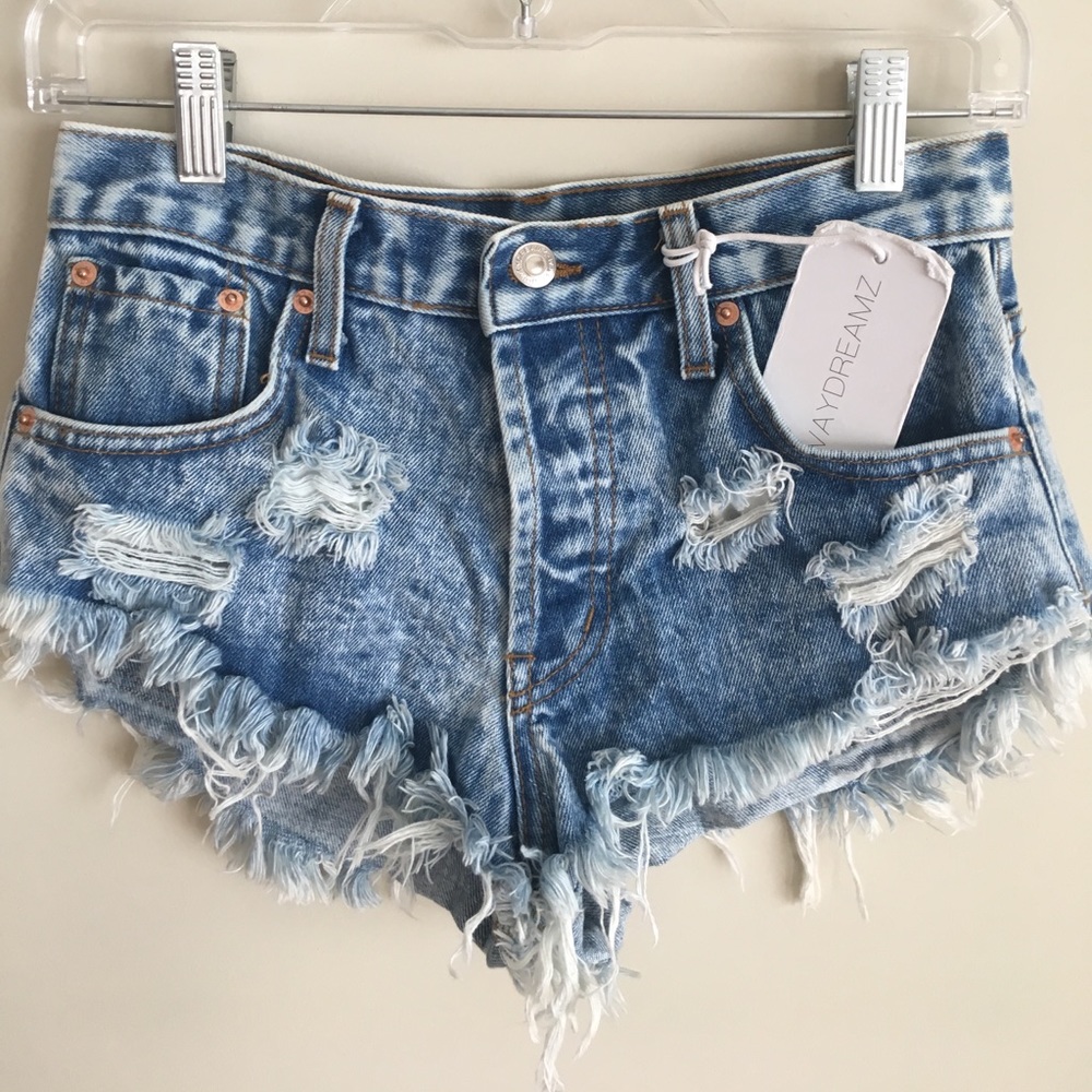 Runwaydreamz Distressed Jean Shorts