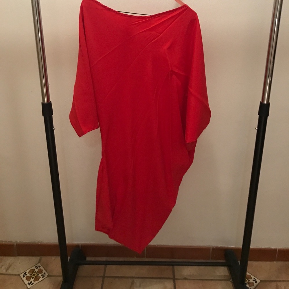RED hot silk dress