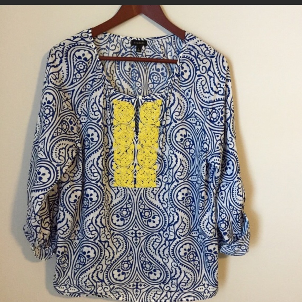 Beautiful preppy beaded blouse