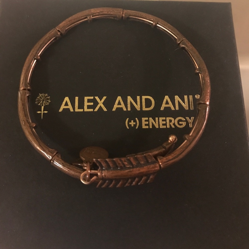 Rare Alex and Ani bronze LOVE arrow bracelet