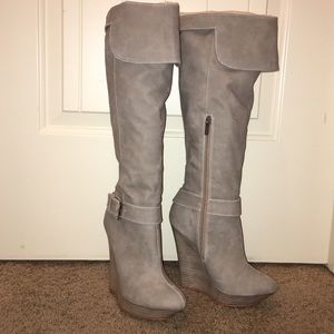Colin Stewart knee high wedge boots