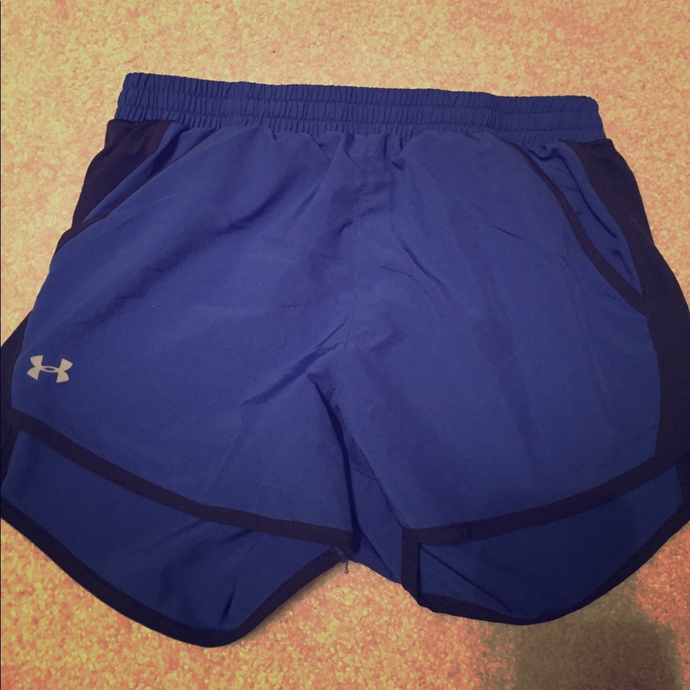 Black and blue Under Armour running shorts