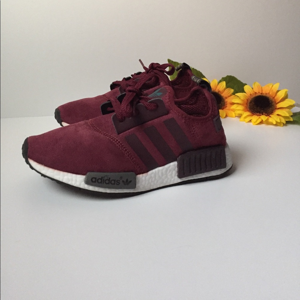 Maroon adidas NMDs
