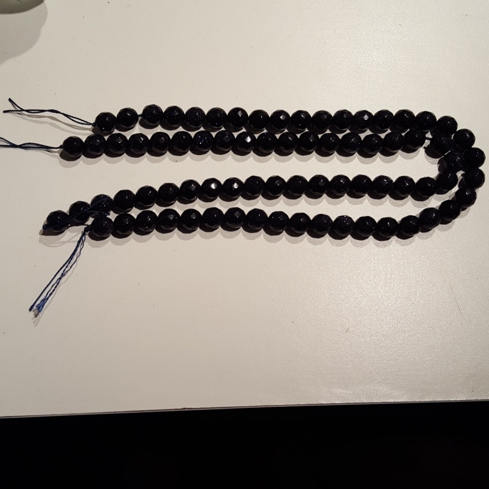 2 new strands of purple/blue "goldstone" manmade