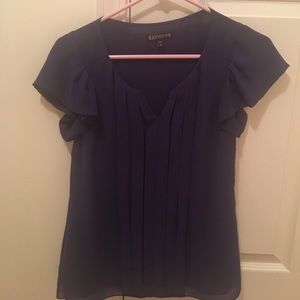 Express short sleeve pleated blouse