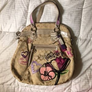 Coach Poppy Petal Print Appliqué Large Tote
