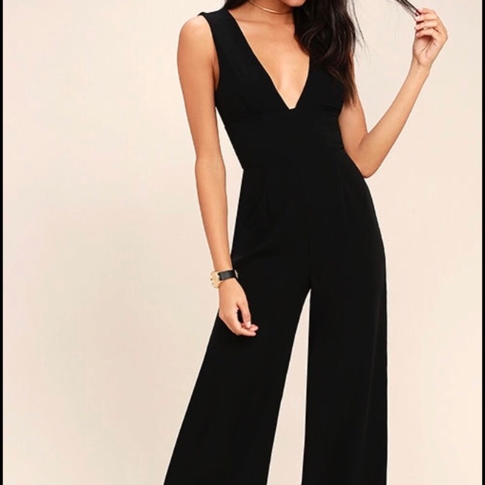 Lulu's Fashion faithful black wide leg jumpsuit