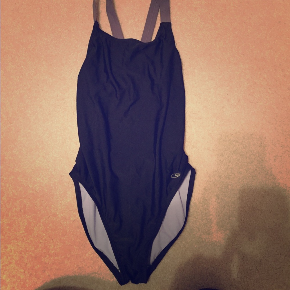 Black one piece bathing suit