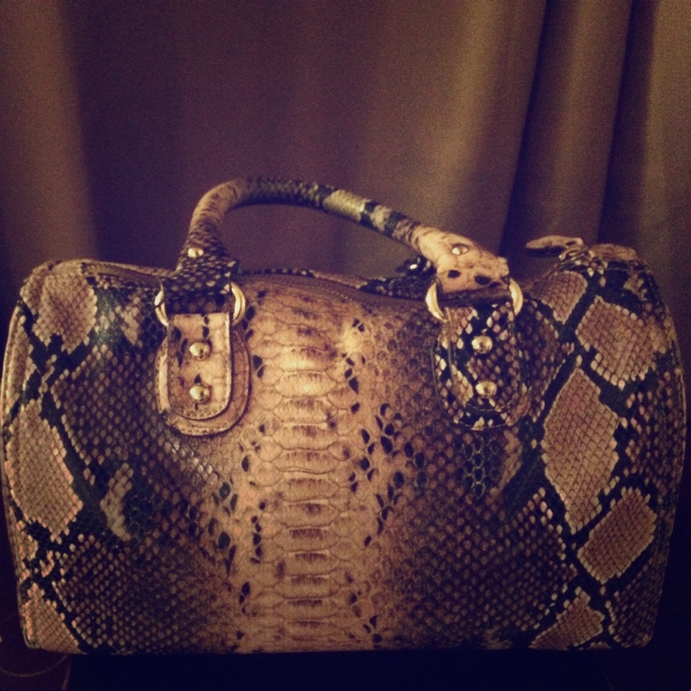 Blush Snake skin purse w/ Matching belt.