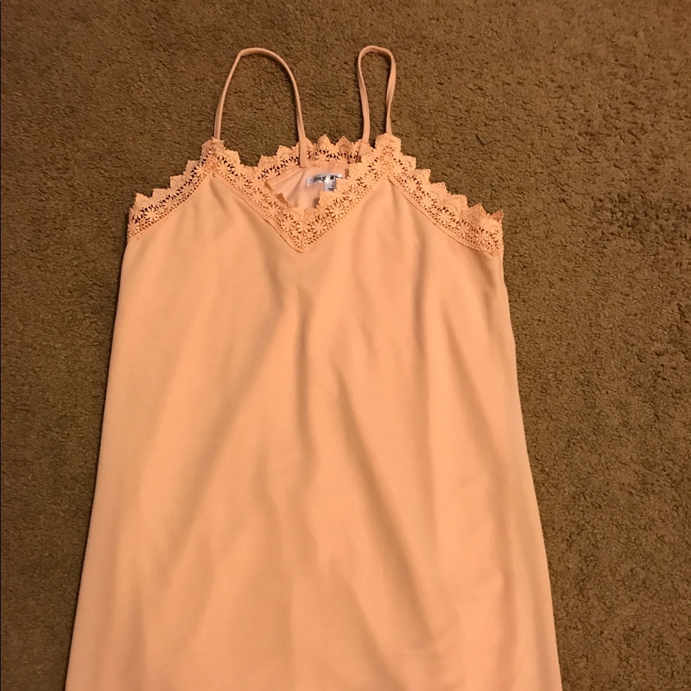 💟 Spaghetti strap knee-high summer dress