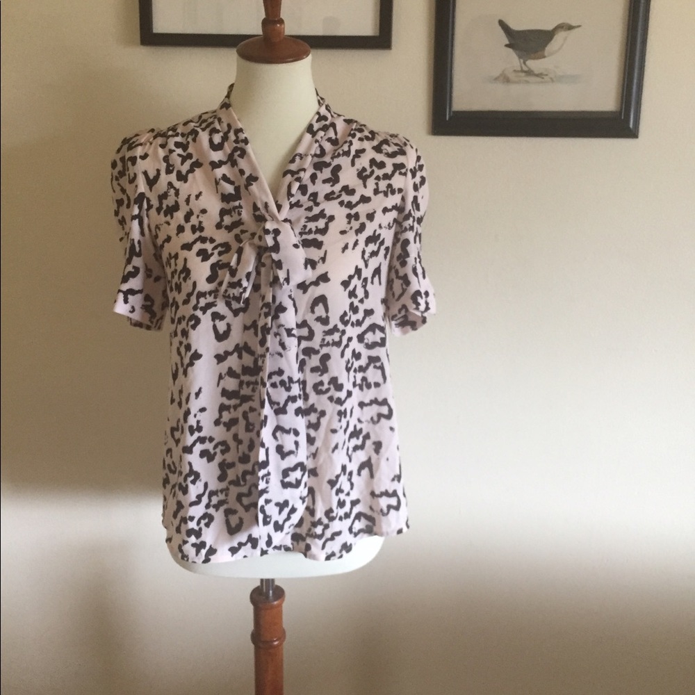 NWT Leopard Print Blouse with Bow from ModCloth