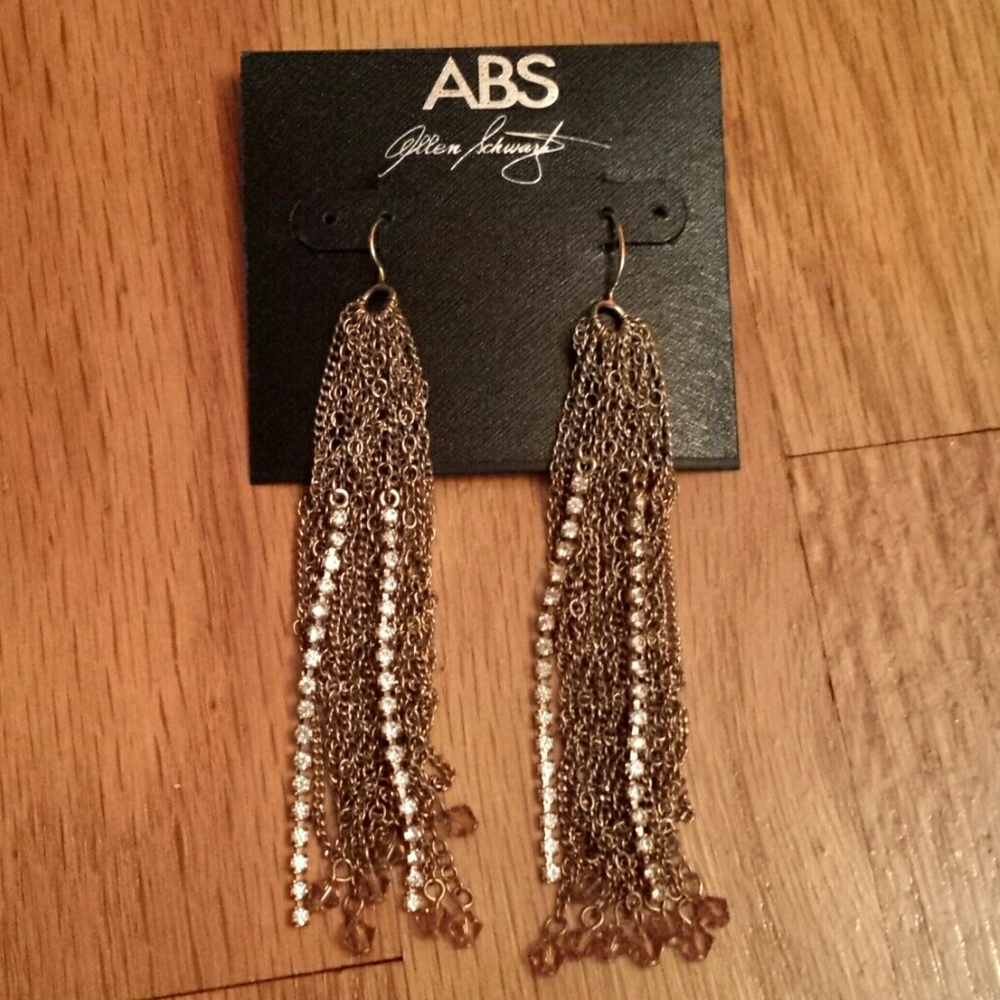 ABS Metal and Rhinestone Earrings