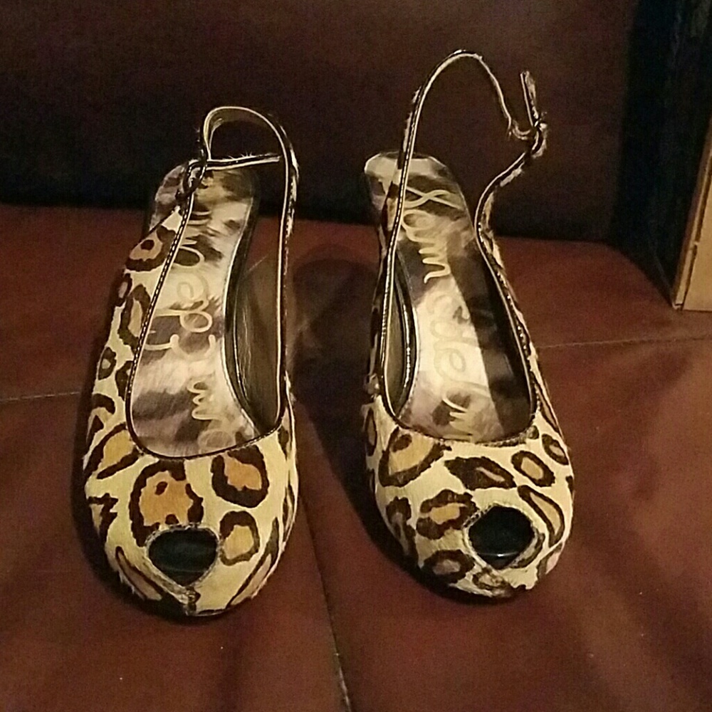 Sam Edelman Leopard Print Peep Toe Heel