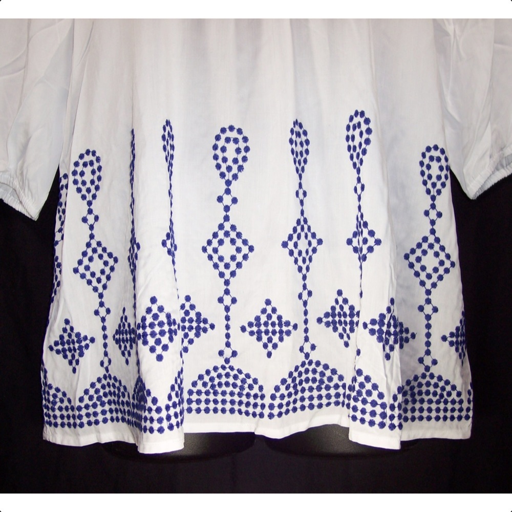 ST. JOHN'S BAY 2X White Peasant Top-NEW - Picture 3 of 8