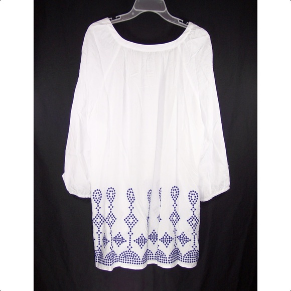 ST. JOHN'S BAY 2X White Peasant Top-NEW - Picture 6 of 8