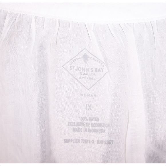 ST. JOHN'S BAY 2X White Peasant Top-NEW - Picture 7 of 8