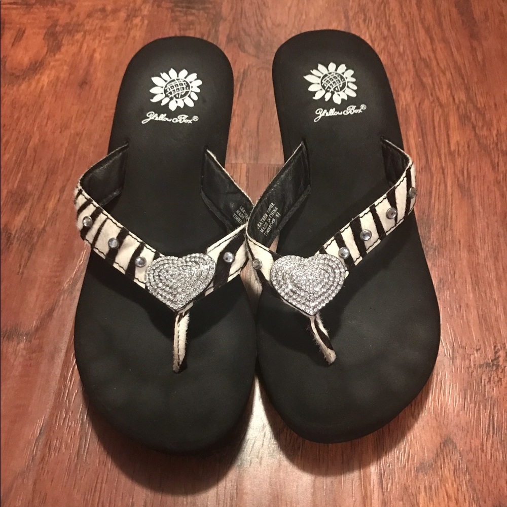Yellow Box Zebra Sandals!