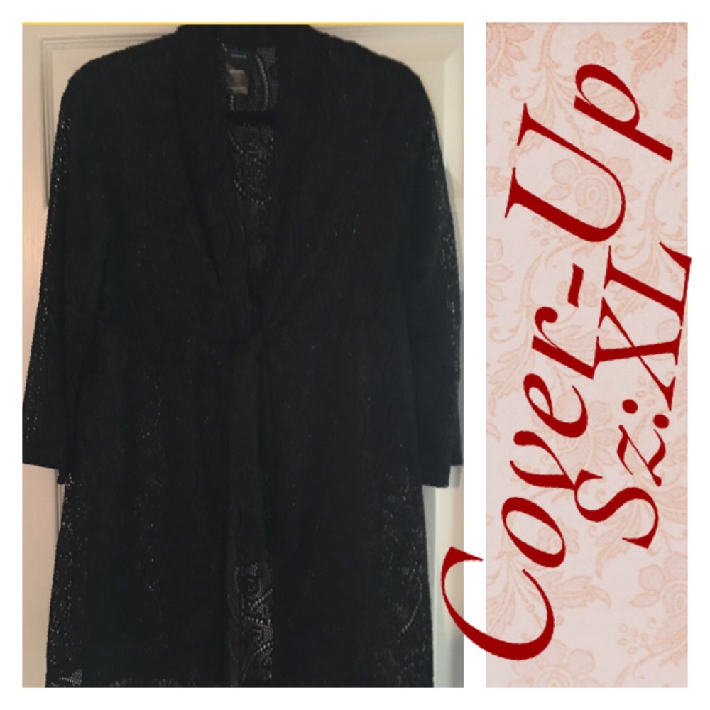 CATALINA-Black Lace Swim Cover--Sz:XL