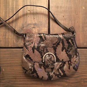 Coach faux snakeskin crossbody bag