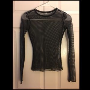 NWOT sheer black top