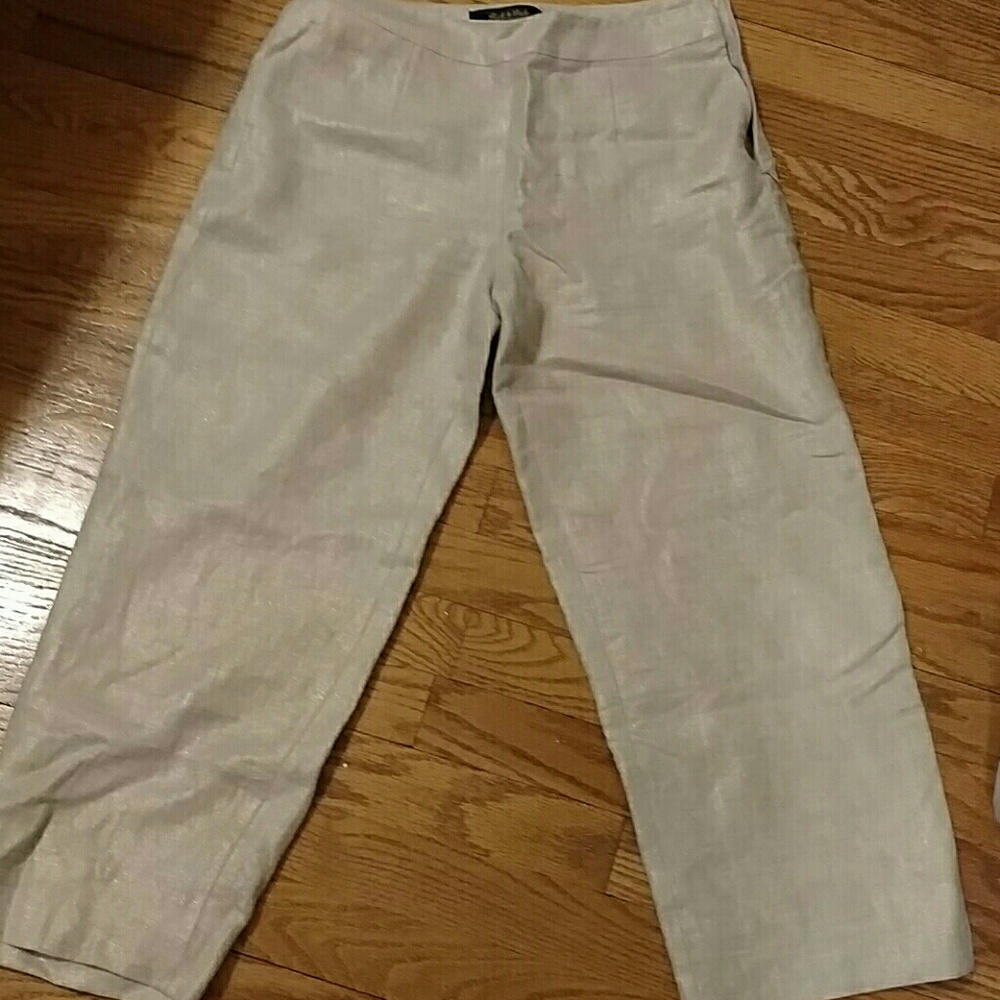 Vintage linen cropped pants lined size 2