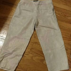 Vintage linen cropped pants lined size 2