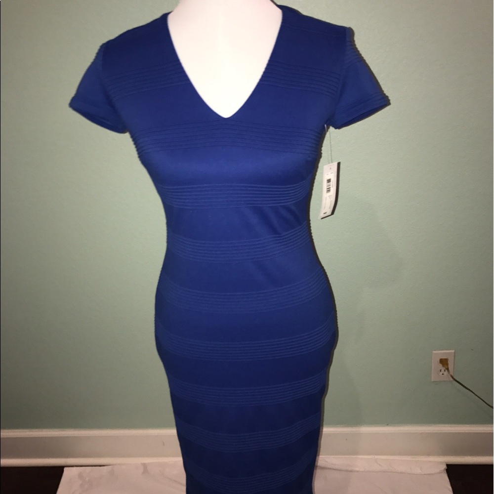 Bisou Bisou Women's Bandage Dress Size 2 Blue NWT