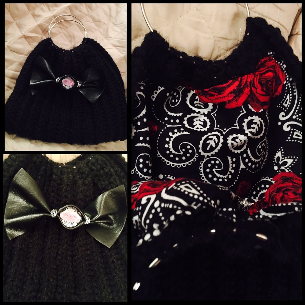 Black Crochet Handbag Purse