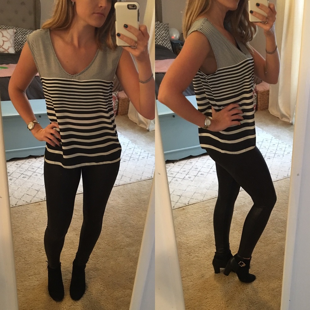 Sleeveless Striped Blouse 