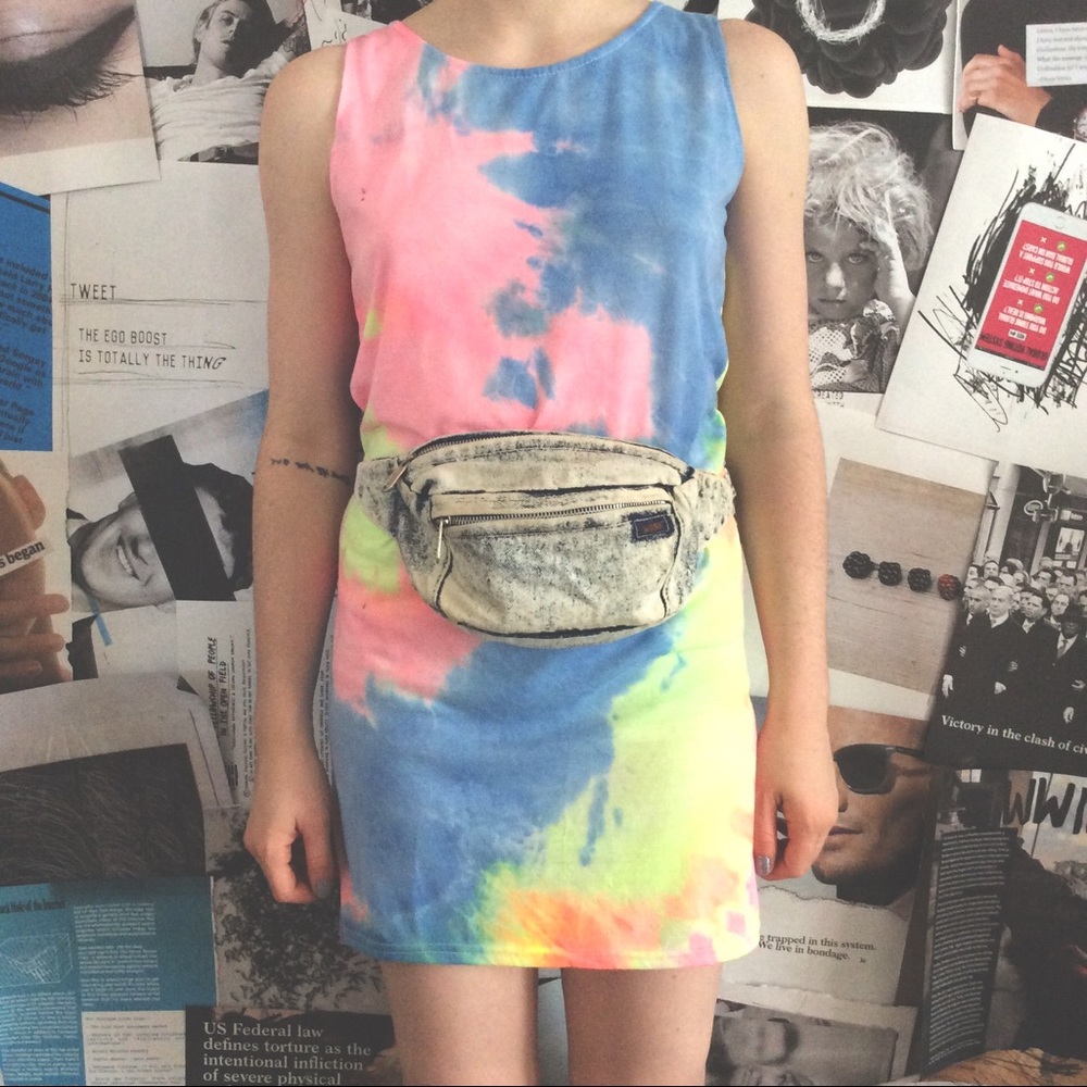 Vintage bleached denim Fanny Pack