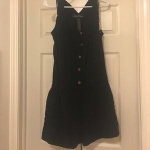Black button up romper!