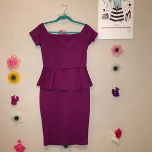 Purple Peplum Dress