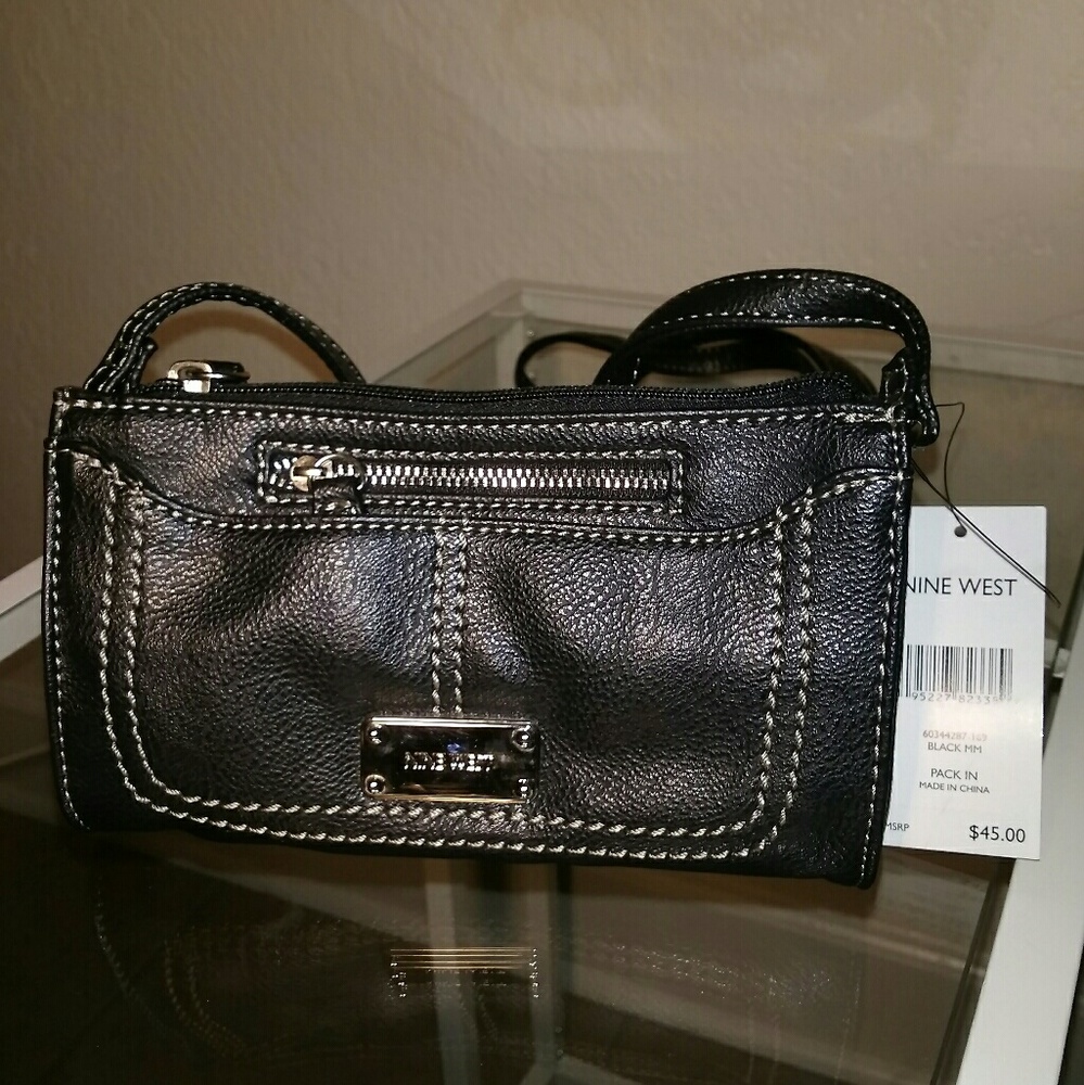 New Nine West Black Cross Body Purse Bag
