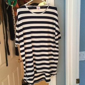 Lularoe Irma tunic navy and white