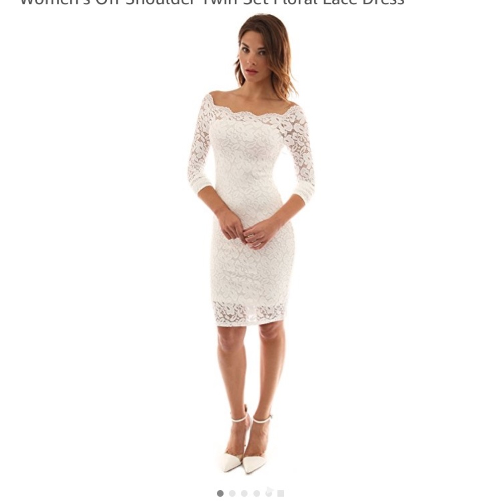 Lace long sleeve off shoulder bodycon dress