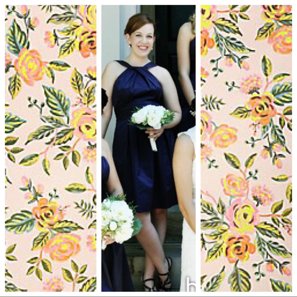 David's Bridal Lapis Purple Y-Neck Dress