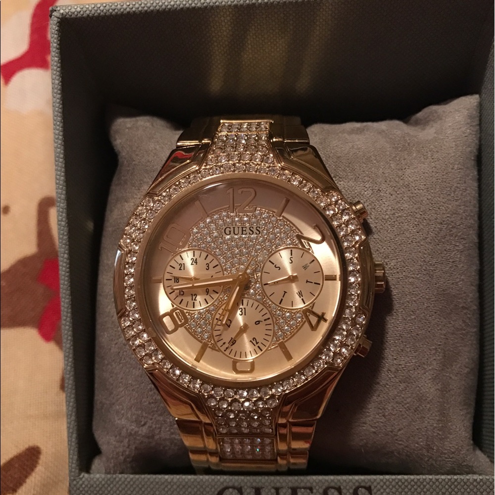 Gold Crystal Guess watch