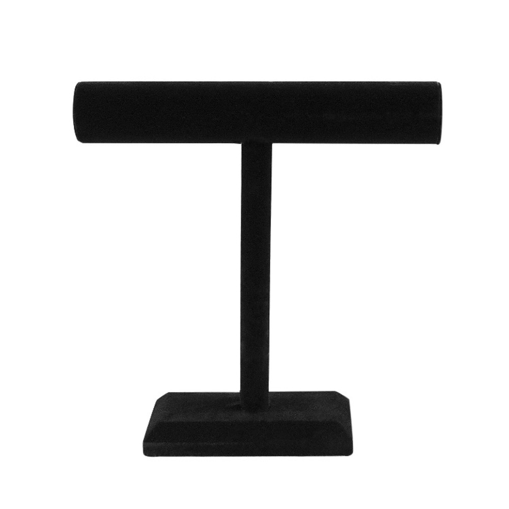 Black Velvet Necklace T-bar Jewelry Stand
