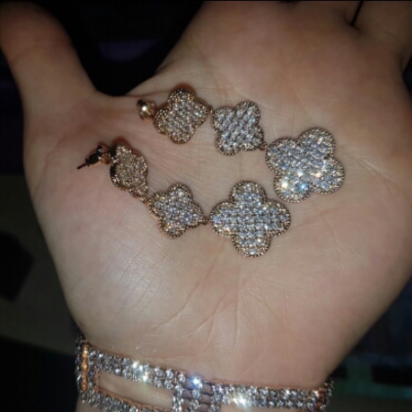 Cubic Zirconia Diamond Earrings - Picture 3 of 4